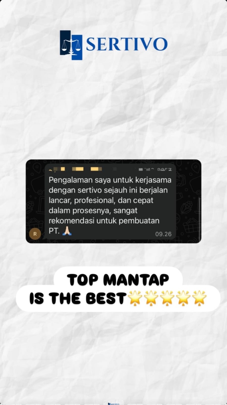 Testimoni Sertivo 1
