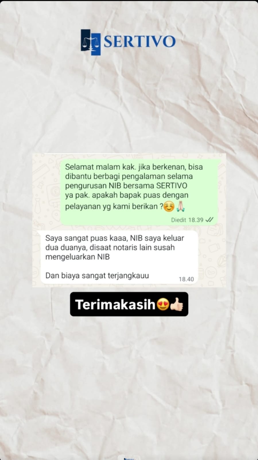 Testimoni Sertivo 15