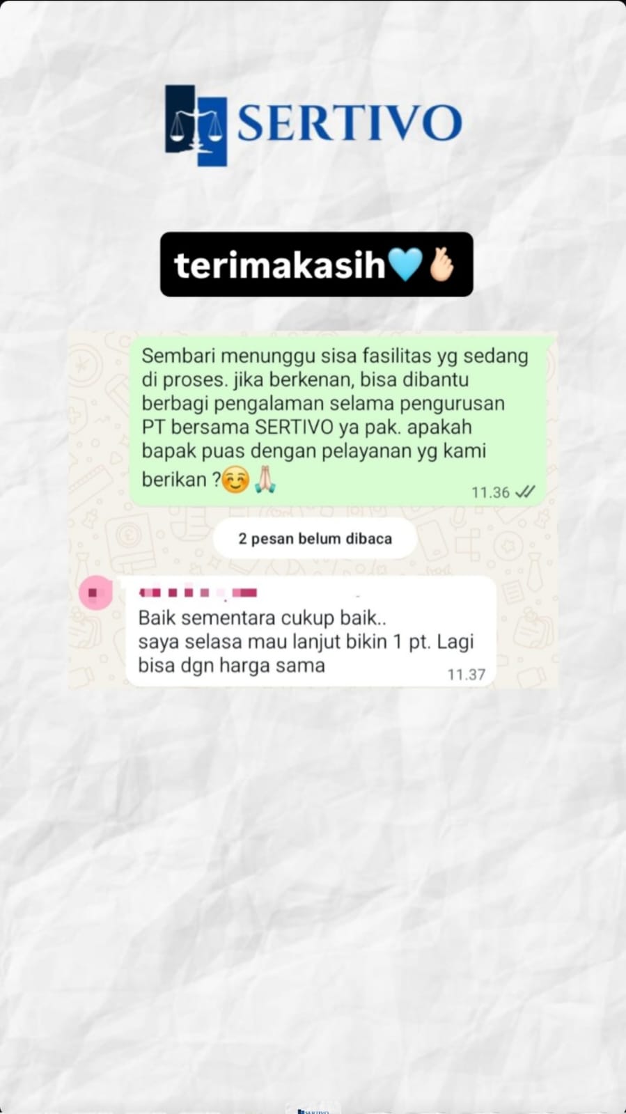Testimoni Sertivo 16