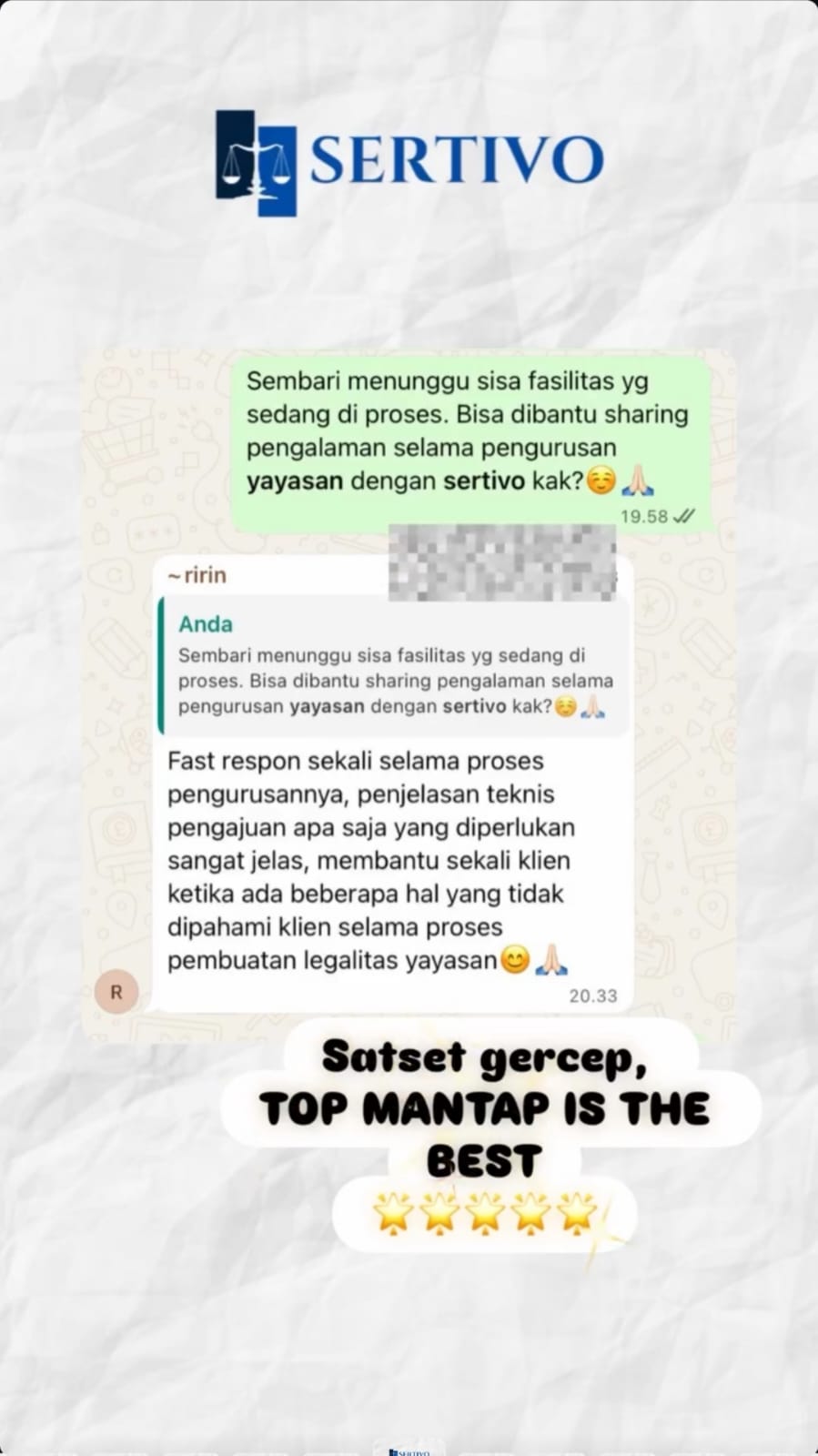 Testimoni Sertivo 5