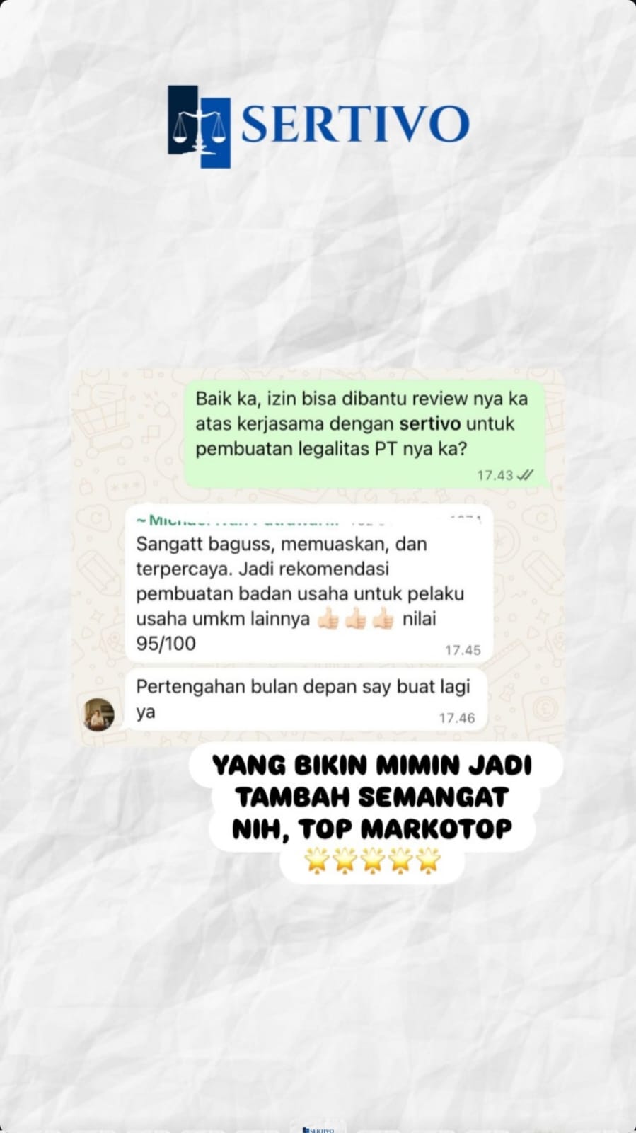 Testimoni Sertivo 7