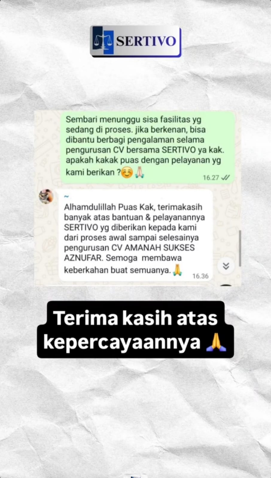 Testimoni Sertivo 8