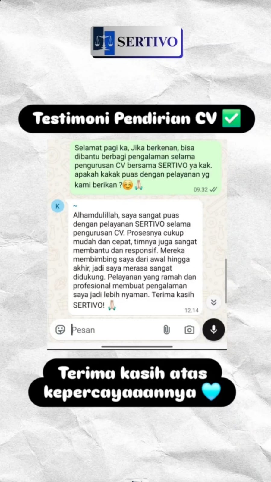 Testimoni Sertivo 9